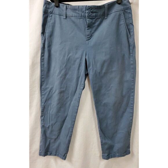 NYDJ Blue Chino Pants Size 16 Flat Front Pockets Size 38 X 24 Cuff Casual - Picture 1 of 9
